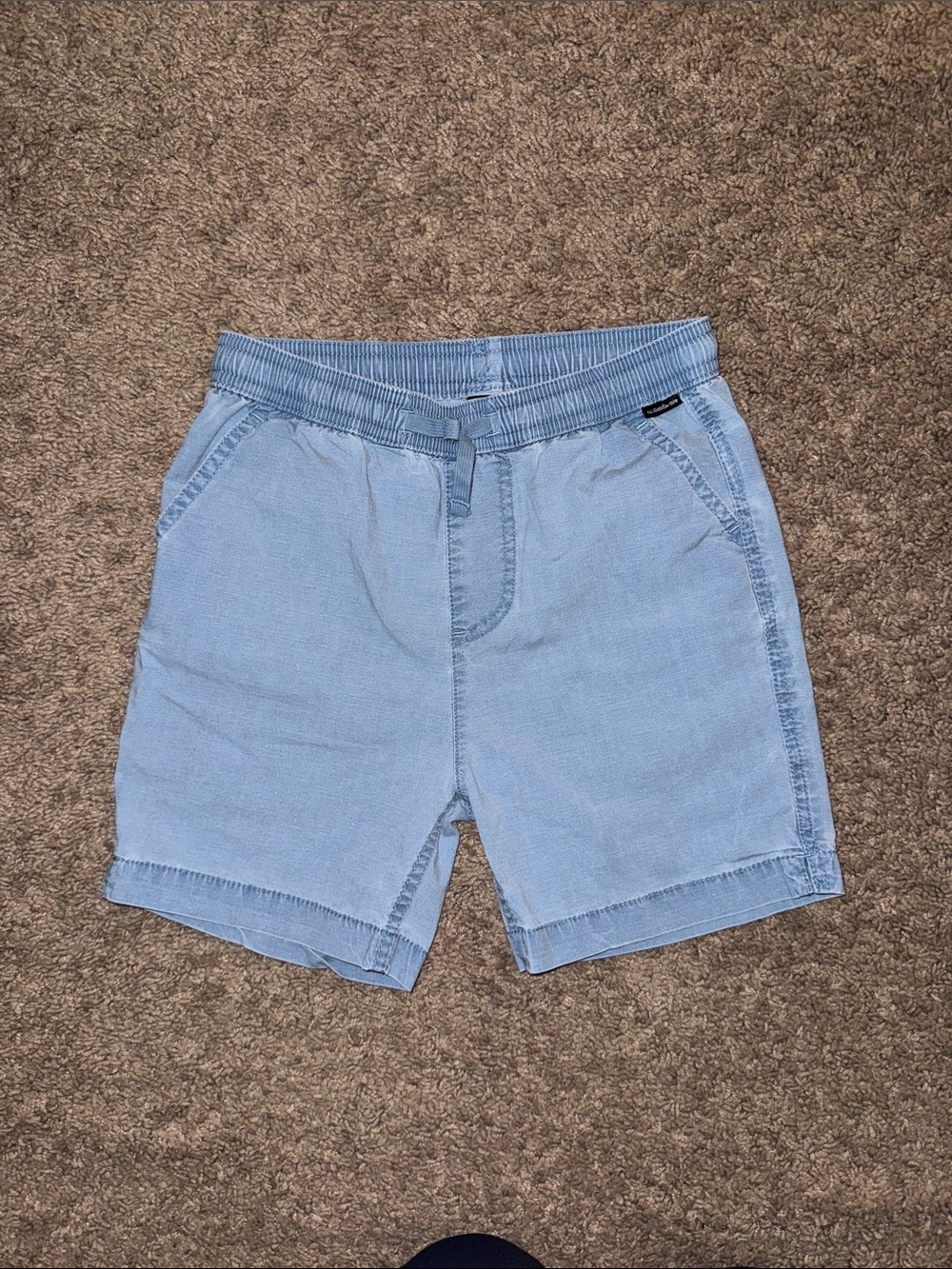 Quiksilver Taxer Light Blue Boys Pull-On Hybrid Shorts Size 10 small